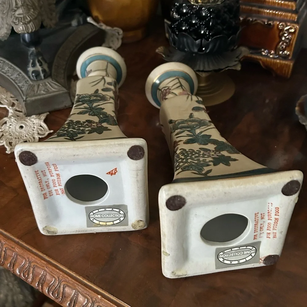 Vintage Chinoiserie Candlesticks